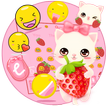 Strawberry Kitty Cartoon Keyboard Theme