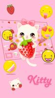 Strawberry Kitty Cartoon Keyboard Theme screenshot 2
