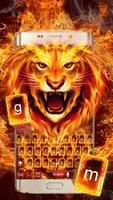 Roaring Fire Lion Keyboard Theme Affiche