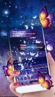 Glitter Colorful Neon Butterfly Keyboard Poster