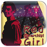 Red Anarchist Girl - graffiti Keyboard Theme আইকন