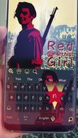 Red Anarchist Girl - graffiti Keyboard Theme 스크린샷 3