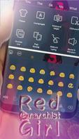 Red Anarchist Girl - graffiti Keyboard Theme syot layar 2