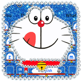 Kawaii Blue Cat Diamond Keyboard ikon