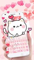 Cute Pink Kitty Keyboard poster