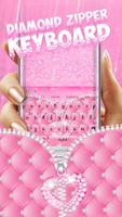 Luxury Diamond leather Zipper Keyboard Theme syot layar 2