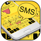 SMS Yellow Cartoon Keyboard Theme আইকন
