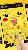 برنامه‌نما SMS Yellow Cartoon Keyboard Theme عکس از صفحه