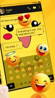 SMS Yellow Cartoon Keyboard Theme ảnh chụp màn hình 2