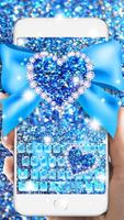 Blauwe diamant lint toetsenbord thema-poster