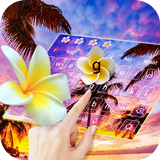 Summer Beach SMS Keyboard Theme أيقونة