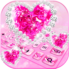 Rosa diamante teclado tema ícone
