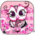 Cartoon Owl Pink Keyboard Theme icon