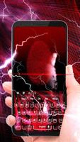 Biometric neon red  keyboard theme 2018 screenshot 1