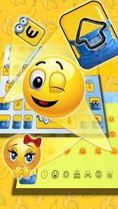 Yellow Cute Cartoon Keyboard screenshot 2