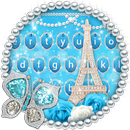 Blue Diamond Eiffel Tower Keyboard Theme APK