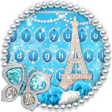 Blue Diamond Eiffel Tower Keyboard Theme icon
