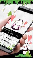 Cute Pink Heart Panda Star Keyboard penulis hantaran