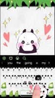Cute Pink Heart Panda Star Keyboard screenshot 1