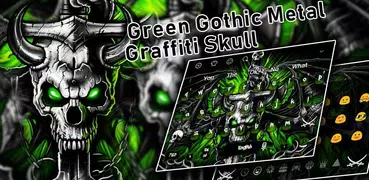 Gothic Metal Graffiti Skull Keyboard Theme