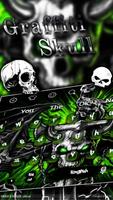 Gothic Metal Graffiti Skull Keyboard Theme ภาพหน้าจอ 1