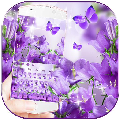 Purple Butterfly Flower Keyboard Theme