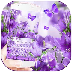 Viola farfalla fiore tastiera tema