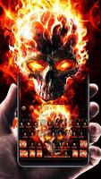 Horror Flame skull Keyboard Theme पोस्टर