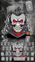 Cool Horror Smoke Skull Keyboard Theme capture d'écran 3