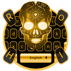 Golden Horror Death Skull keyboard Theme icône