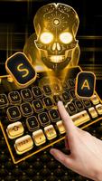 Golden Horror Death Skull keyboard Theme capture d'écran 1