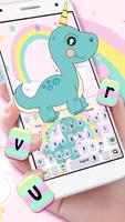 Cute Dinosaur Unicorn Keyboard Theme capture d'écran 1
