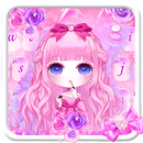 APK Sweet Lovely girl Keyboard Theme