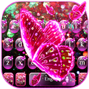 Pink berkilau butterfly keyboard tema APK