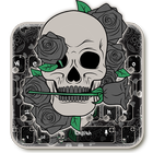 Black Horror Rose Skull Keyboard Theme icon