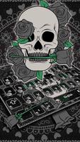 Black Horror Rose Skull Keyboard Theme Plakat