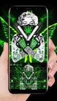 Green lady rasta keyboard постер