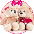 Lindo teddy oso teclado tema icono