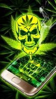 Weed Rasta Skull Smoke Keyboard Poster
