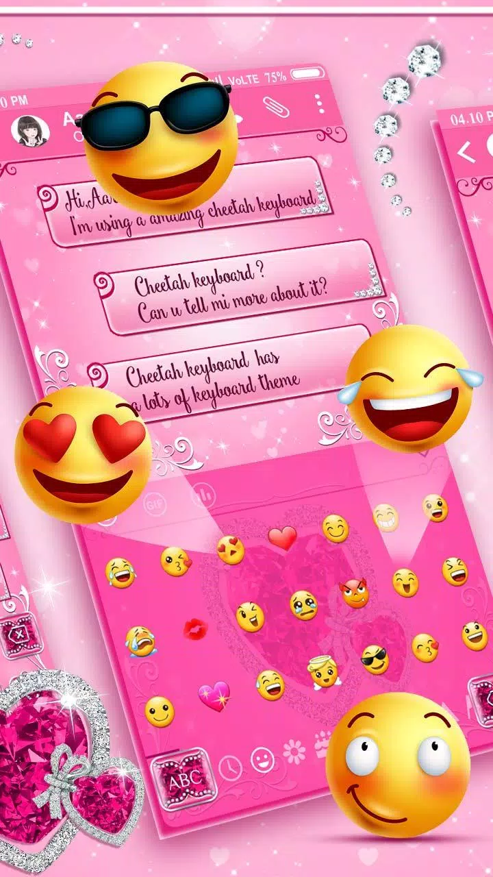 Princess Lovely Pink Diamond Keyboard Theme APK for Android Download