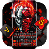 Red Tech Metallic Skull keyboard icône