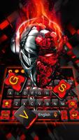 Red Tech Metallic Skull keyboard capture d'écran 1