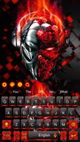 Red Tech Metallic Skull keyboard ภาพหน้าจอ 2