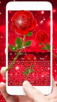 Étincelant rose rouge clavier Thème red roses capture d'écran 3