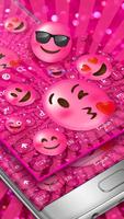 Pink Glitter Emoji Keyboard poster