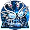 💎Silver Star Diamond Swan Keyboard Theme