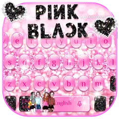 Schwarzes Rosa Tastatur Thema black pink APK Herunterladen