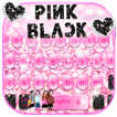 Rose noir Clavier Thème black pink