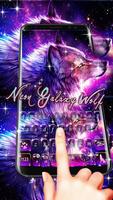 Neon Galaxy Wolf poster