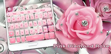 Tastiera a tema Glitter Silver Diamond rosa